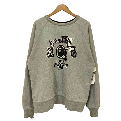 アベイシングエイプ A BATHING APE 00s 05aw bapesta ベイプスタ 両面プリント ダブルフェイス リバーシブルスウェット メンズ JPN:L